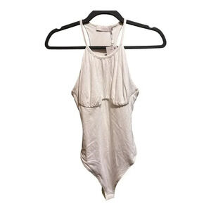 NWT Jonathan Simkhai Elara Ruched Bodysuit In White | Size XS‎